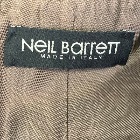 NEIL BARRETT Size L Grey White Pinstripe Wool Double Breasted Notch Lapel Vest - Picture 6 of 11